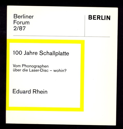 100 jahre schallplatte kl - 100, ,